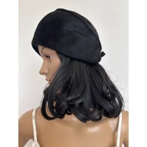 American Vintage Ennis Shop Black Hat Bow Accent body made it Italy by Brigitte